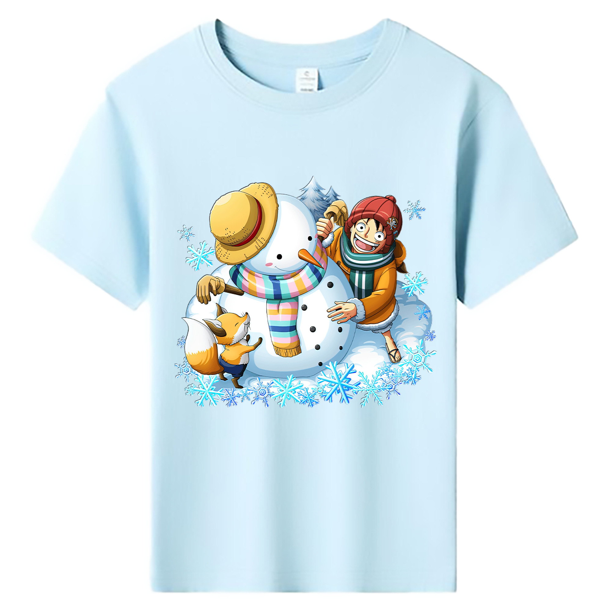 ワンピース モンキー・D・ルフィ ONE PIECE Monkey D. Luffy 綿100％キッズTシャツ（フロントプリント）